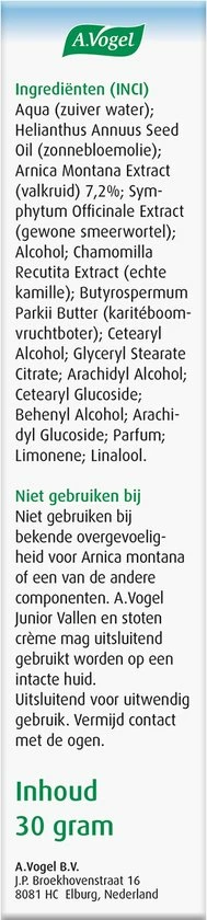 Groothandel π₯ A.Vogel Junior Vallen En Stoten Crème - Verzorgt De Blauwverkleurde Huid - 30 G π₯° 5 Groothandel π₯ A.Vogel Junior Vallen En Stoten Crème - Verzorgt De Blauwverkleurde Huid - 30 G π₯° - Afbeelding 3