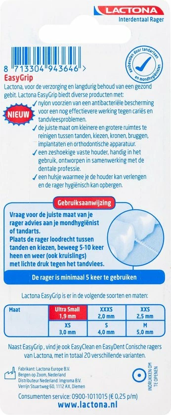 Goedkoop π Lactona Ragers Easygrip 1,9 Mm Ultra Small - Tandenrager - 6 Stuks π 5 Goedkoop π Lactona Ragers Easygrip 1,9 Mm Ultra Small - Tandenrager - 6 Stuks π - Afbeelding 3