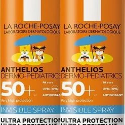 Uitgang 🤩 La Roche-Posay Anthelios Kids Onzichtbare Zonnebrand Spray SPF50+ - 2x 200 Ml 🧨