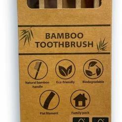 Hete verkoop 🥰 Merkloos Tandenborstels- Set - Bamboo- Set Van 4 - Eco-Friendly - Familiepak - Duurzaam- BPA Vrije Haren ⌛