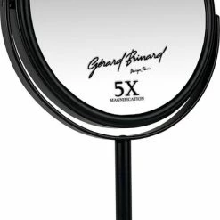 Hete verkoop 🎁 Gerard Brinard Metalen Make-up Spiegel Mat Zwart- 5x Vergroting 18cmØ 😍