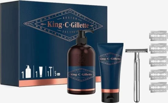 Nieuw π King C. Gillette Starter Set - Zeer Luxe Geschenk Set - Baardshampoo - Scheergel - Scheermesjes Met Luxe Houder - Sint Kerst Cadeau Tip π 3 Nieuw π King C. Gillette Starter Set - Zeer Luxe Geschenk Set - Baardshampoo - Scheergel - Scheermesjes Met Luxe Houder - Sint Kerst Cadeau Tip π