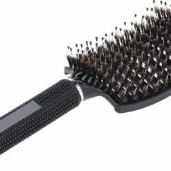 Kopen 🔔 Royaume De La Beauté Detangle Brush Zwart | Anti Klit | Zwijnenhaar | Nylon Haarborstel | Krulborstel | Boar | Detangling | Detangler Massage 🥰
