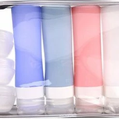 Uitgang 🛒 Merkloos Reisverpakking – Navulbare Silicone Reisflesjes Incl. Reispotjes En Doorzichtige Toilettas – Reisset Met Reisflacons & Cosmetica Potjes - Vliegtuig 👜 Handbagage Set –– 7 Stuks In Etui –80ML En 20ML - Reisaccessoires ⭐