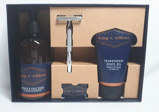 Nieuw π King C. Gillette Starter Set - Zeer Luxe Geschenk Set - Baardshampoo - Scheergel - Scheermesjes Met Luxe Houder - Sint Kerst Cadeau Tip π 4 Nieuw π King C. Gillette Starter Set - Zeer Luxe Geschenk Set - Baardshampoo - Scheergel - Scheermesjes Met Luxe Houder - Sint Kerst Cadeau Tip π - Afbeelding 2