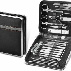 Nieuw 🌟 NCPS Professionele Manicure Set / Pedicure Set | 26-Delig | Opbergetui | Reisset | Nagelschaar | Nagelknipper | Nagelverzorging | Voor Mannen En Vrouwen | Zwart ✨