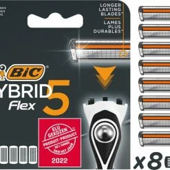 Goedkoop 🌟 BIC Hybrid 5 Flex Scheermesjes Voor Mannen - Navulverpakking Met 8 Mesjes - Navullingen - Product Van Het Jaar 2022 - Geen Houder 🌟