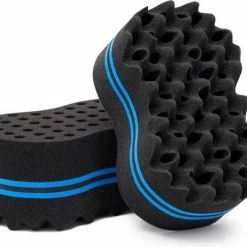 Beste Verkoop 😉 Cool Curl Ovale Dubbele Kanten Magic Twist Haar Borstel Spons, Spons Borstel Voor Natuurlijke Dreads, Afro Curls, Waves, And Twists ⭐