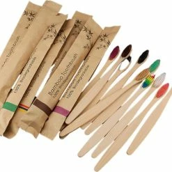 Korting 🎁 Merkloos Bamboe Tandenborstel - Tandenborstel - Bamboe - Duurzaam - Duurzame Tandenborstels - Plasticvrij ⌛