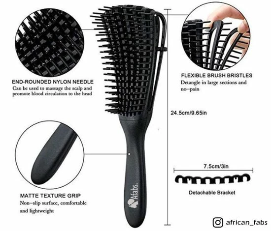 Groothandel 🎉 Afabs® Anti-klit Haarborstel | Detangler Brush | Detangling Brush | Kam Voor Krullen | Kroes Haar Borstel | Zwart 🛒 5 Groothandel 🎉 Afabs® Anti-klit Haarborstel | Detangler Brush | Detangling Brush | Kam Voor Krullen | Kroes Haar Borstel | Zwart 🛒 - Afbeelding 3