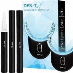 Coupon 🛒 DEN-T® U-shape PRO - Tandenbleekset - 32 LED - Zonder Peroxide - Tandenbleken - Teeth Whitening - Zwart 🎉