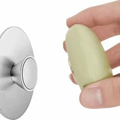 Kopen 🥰 Bobbels & Putten - Zeephouder Magneet - Magnetische Zeephouder - Zeephouder Douche - Zeepbakje Hangend - Handdoekhaakje - Zelfklevend - Zeep Magneet - Zeephouder Douche - RVS - Zonder Boren - Scheerzeep 🔥