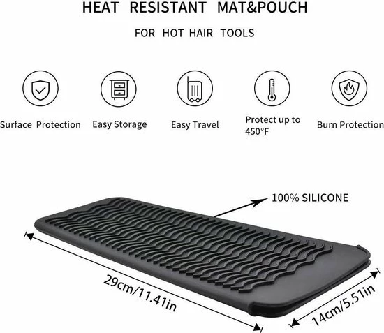 Nieuw 𧨠Royaume De La Beauté Hittebestendige Mat | Hittemat | Heat Protector | Pro Siliconen Sleeve | Stijltang Mat | Fohn Haardrogers Houder | Krultang Mat | Haaraccessoires | Hoes | Max 230 | Instagram | Tik Tok π 6 Nieuw 𧨠Royaume De La Beauté Hittebestendige Mat | Hittemat | Heat Protector | Pro Siliconen Sleeve | Stijltang Mat | Fohn Haardrogers Houder | Krultang Mat | Haaraccessoires | Hoes | Max 230 | Instagram | Tik Tok π - Afbeelding 4