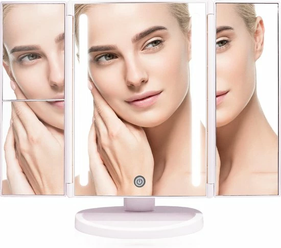 Groothandel π DynaGoods Make-up Spiegel Met LED Verlichting - Staande Spiegel - Met 2 Vergrootspiegels - 180° Draaibaar – Op Batterijen En USB (kabel Incl) - Leuk Cadeau π 3 Groothandel π DynaGoods Make-up Spiegel Met LED Verlichting - Staande Spiegel - Met 2 Vergrootspiegels - 180° Draaibaar – Op Batterijen En USB (kabel Incl) - Leuk Cadeau π