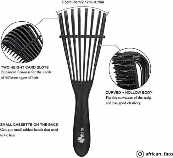 Groothandel 🎉 Afabs® Anti-klit Haarborstel | Detangler Brush | Detangling Brush | Kam Voor Krullen | Kroes Haar Borstel | Zwart 🛒 6 Groothandel 🎉 Afabs® Anti-klit Haarborstel | Detangler Brush | Detangling Brush | Kam Voor Krullen | Kroes Haar Borstel | Zwart 🛒 - Afbeelding 4