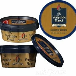 Promo ⌛ 3 X Vergulde Hand Scheerzeep & Houten Scheerkwast ⭐