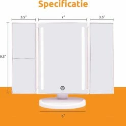 Groothandel π DynaGoods Make-up Spiegel Met LED Verlichting - Staande Spiegel - Met 2 Vergrootspiegels - 180° Draaibaar – Op Batterijen En USB (kabel Incl) - Leuk Cadeau π 13 Groothandel π DynaGoods Make-up Spiegel Met LED Verlichting - Staande Spiegel - Met 2 Vergrootspiegels - 180° Draaibaar – Op Batterijen En USB (kabel Incl) - Leuk Cadeau π -La Roche Shop 550x519 8
