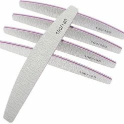 Hete verkoop ⭐ Superdealer 5x Moon Vijlen 100/180 Grit I Nagelvijl/Zebra Vijl I Voor Acryl En Gelnagels 🔥