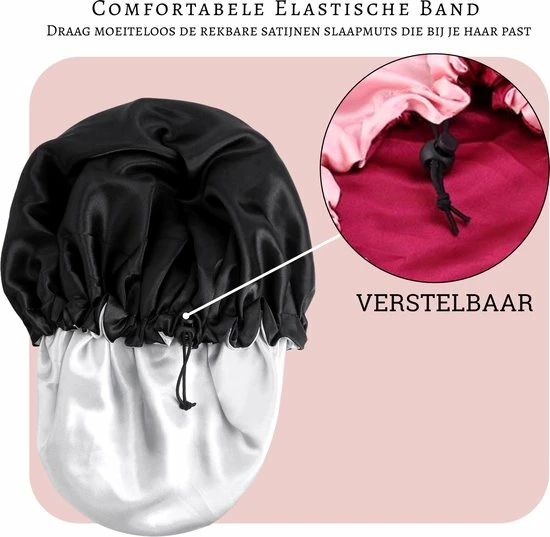 Beste Verkoop π₯ Beyeza Satijnen Slaapmuts Voor Volwassenen – Hair Bonnet Satijn – Verstelbaar - Slaapmuts Satijn – Satin Bonnet – Satijnen Bonnet – Zwart/Rood - 2 STUKS π 6 Beste Verkoop π₯ Beyeza Satijnen Slaapmuts Voor Volwassenen – Hair Bonnet Satijn – Verstelbaar - Slaapmuts Satijn – Satin Bonnet – Satijnen Bonnet – Zwart/Rood - 2 STUKS π - Afbeelding 4