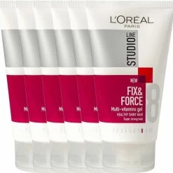 Flash-uitverkoop 🔥 L’Oréal Paris Studio Line Essentials Fix & Force Styling Multi-Vitamins Gel Super Strong - 6 X 150 Ml - Gel - Voordeelverpakking 🥰