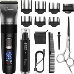 Aanbiedingen ⌛ Hatteker RFC-695 2-in-1 Professionele Tondeuse - Haartrimmer Heren - Baardtrimmer - Precisietrimmer - Neushaartrimmer - Trimmer Voor Lang Haar - Waterdicht - Schaar 🎉