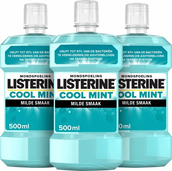 Nieuw 😉 Pack Of 3 - Listerine Cool Mint Milde Smaak Mondspoeling 500 Ml 🧨 4 Nieuw 😉 Pack Of 3 - Listerine Cool Mint Milde Smaak Mondspoeling 500 Ml 🧨 - Afbeelding 2