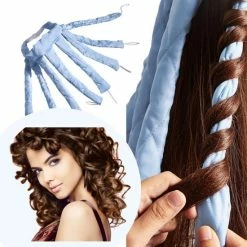 Gloednieuw ⌛ BeautyFit Heatless Curls - Curls Ribbon Blauw - Krulspelden - Krulspelden Rollers - Krullen Zonder Hitte - Haar Rollers Zelfklevend - Krullers Gemengd - Sinterklaas Cadeautjes - Kerstcadeau - Kerst Cadeau - Vrouwen ❤️
