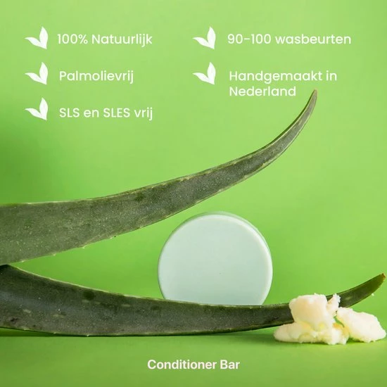Groothandel ✔️ HappySoaps Conditioner Bar - Aloë Vera Love - Beschadigd, Normaal En Vet Haar - 100% Plasticvrij, Natuurlijk En Vegan - 65gr ⌛ 4 Groothandel ✔️ HappySoaps Conditioner Bar - Aloë Vera Love - Beschadigd, Normaal En Vet Haar - 100% Plasticvrij, Natuurlijk En Vegan - 65gr ⌛ - Afbeelding 2