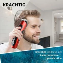 Beste Verkoop 🧨 Merkloos Tondeuse - 5 Opzetkammen - Oplaadstation - Tondeuse Mannen 🧨 -La Roche Shop 550x550 197