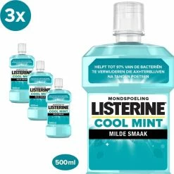 Nieuw 😉 Pack Of 3 - Listerine Cool Mint Milde Smaak Mondspoeling 500 Ml 🧨