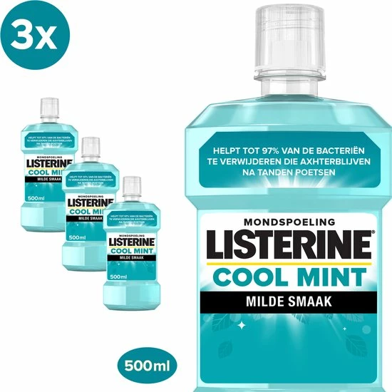 Nieuw 😉 Pack Of 3 - Listerine Cool Mint Milde Smaak Mondspoeling 500 Ml 🧨 3 Nieuw 😉 Pack Of 3 - Listerine Cool Mint Milde Smaak Mondspoeling 500 Ml 🧨