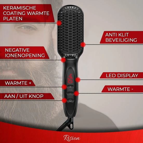 Beste Verkoop ✨ Merkloos Stijltang Kam - Voor Baard & Hoofdhaar - 3-in-1 - Black Edition ✨ 4 Beste Verkoop ✨ Merkloos Stijltang Kam - Voor Baard & Hoofdhaar - 3-in-1 - Black Edition ✨ - Afbeelding 2