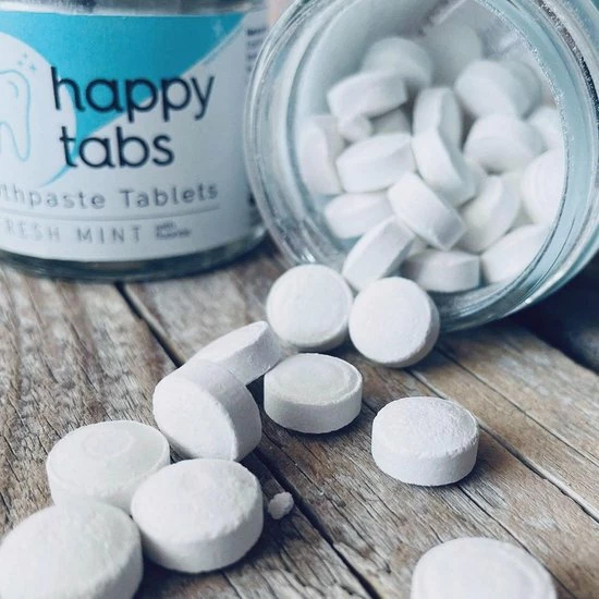 Nieuw β¨ Tandpasta Tabletten Met Fluoride - Fresh Mint - Happy Tabs - 80 Tabletten + Glazen Potje - Plastic Vrij Zero Waste Natuurlijk Eco Vriendelijk π€© 5 Nieuw β¨ Tandpasta Tabletten Met Fluoride - Fresh Mint - Happy Tabs - 80 Tabletten + Glazen Potje - Plastic Vrij Zero Waste Natuurlijk Eco Vriendelijk π€© - Afbeelding 3