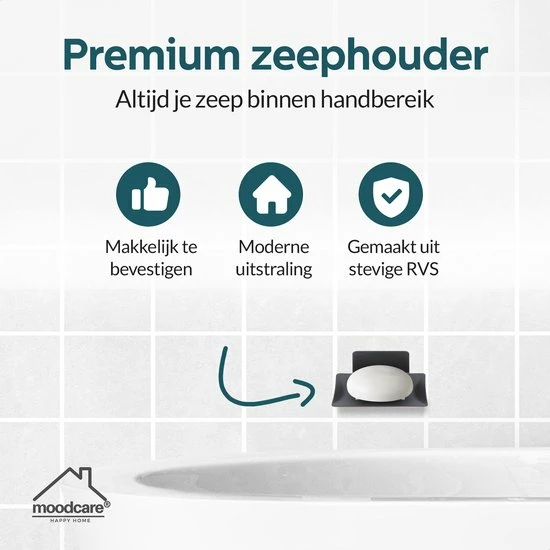 Beste Verkoop ⭐ Moodcare® RVS Zeepbakje Zwart – Zeephouder Hangend Zonder Boren – Zeepschaaltje & Shampoo Bar Houder 💯 4 Beste Verkoop ⭐ Moodcare® RVS Zeepbakje Zwart – Zeephouder Hangend Zonder Boren – Zeepschaaltje & Shampoo Bar Houder 💯 - Afbeelding 2