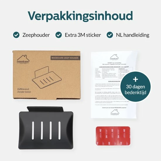 Beste Verkoop ⭐ Moodcare® RVS Zeepbakje Zwart – Zeephouder Hangend Zonder Boren – Zeepschaaltje & Shampoo Bar Houder 💯 11 Beste Verkoop ⭐ Moodcare® RVS Zeepbakje Zwart – Zeephouder Hangend Zonder Boren – Zeepschaaltje & Shampoo Bar Houder 💯 - Afbeelding 9