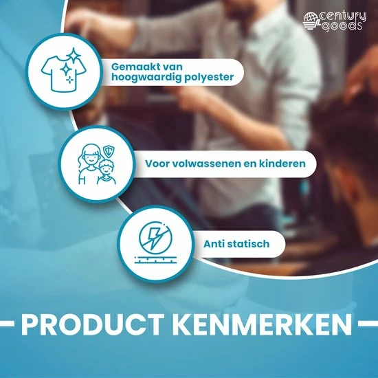 Goedkoop 𧨠Century Goods Kapmantel Volwassenen & Kind - Kappersmantel - Kappersschort - Kapperscape & Barber Cape π 8 Goedkoop 𧨠Century Goods Kapmantel Volwassenen & Kind - Kappersmantel - Kappersschort - Kapperscape & Barber Cape π - Afbeelding 6