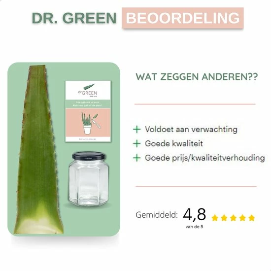Goedkoopste π Dr. Green® 1x- Aloë Vera Blad - MAAK GEL IN 3 MINUTEN - 100% Puur - Biologisch π 10 Goedkoopste π Dr. Green® 1x- Aloë Vera Blad - MAAK GEL IN 3 MINUTEN - 100% Puur - Biologisch π - Afbeelding 8