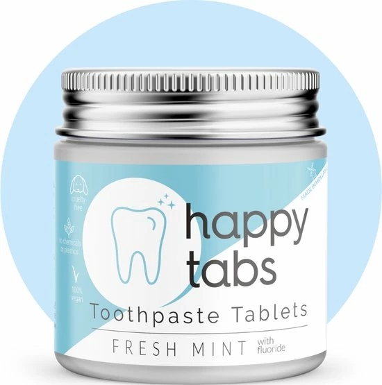 Nieuw β¨ Tandpasta Tabletten Met Fluoride - Fresh Mint - Happy Tabs - 80 Tabletten + Glazen Potje - Plastic Vrij Zero Waste Natuurlijk Eco Vriendelijk π€© 3 Nieuw β¨ Tandpasta Tabletten Met Fluoride - Fresh Mint - Happy Tabs - 80 Tabletten + Glazen Potje - Plastic Vrij Zero Waste Natuurlijk Eco Vriendelijk π€©
