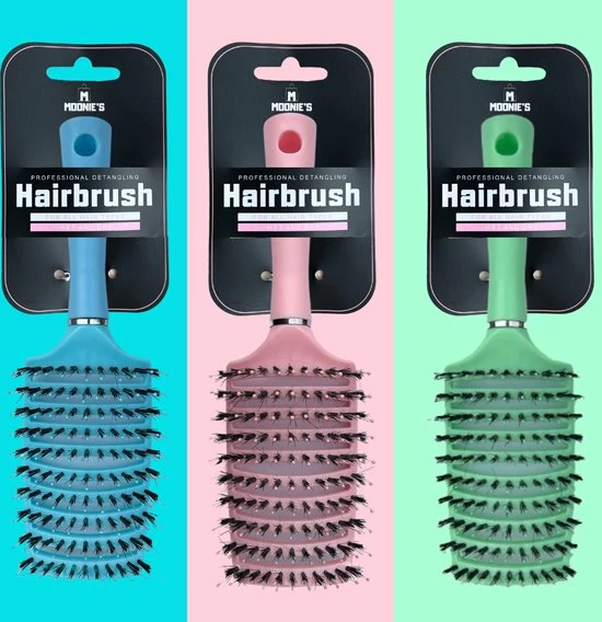 Coupon 🥰 MOONIE'S® Anti-Klit Haarborstel - Haarborstel - Curved - Föhn Haarborstel - Groen 🌟 8 Coupon 🥰 MOONIE'S® Anti-Klit Haarborstel - Haarborstel - Curved - Föhn Haarborstel - Groen 🌟 - Afbeelding 6