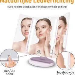 Groothandel π DynaGoods Make-up Spiegel Met LED Verlichting - Staande Spiegel - Met 2 Vergrootspiegels - 180° Draaibaar – Op Batterijen En USB (kabel Incl) - Leuk Cadeau π 10 Groothandel π DynaGoods Make-up Spiegel Met LED Verlichting - Staande Spiegel - Met 2 Vergrootspiegels - 180° Draaibaar – Op Batterijen En USB (kabel Incl) - Leuk Cadeau π -La Roche Shop 550x580 3