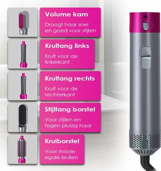 Beste deal π Merkloos Airwrap - Hairwrap - Krultang - 5 In 1 Multi Styler - Föhn V2 2022 Editie - Föhnborstels - Hetelucht Föhn - Airstyler - Föhnborstel - Hetelucht Borstel - Krulborstel π 7 Beste deal π Merkloos Airwrap - Hairwrap - Krultang - 5 In 1 Multi Styler - Föhn V2 2022 Editie - Föhnborstels - Hetelucht Föhn - Airstyler - Föhnborstel - Hetelucht Borstel - Krulborstel π - Afbeelding 5