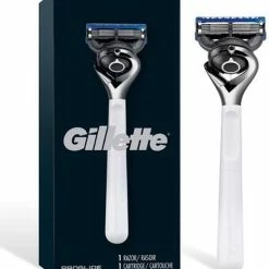 Flash-uitverkoop 🛒 Gillette Fusion Proglide 5 Monochrome Collection White HOUDER + SCHEERMES 🧨