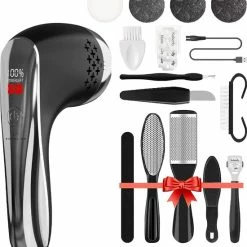 Hete verkoop 💯 Royal WM - Serie 4000 Pro - Elektrische Eeltverwijderaar - 15 Delig - Voetvijl En Eeltvijl - Spatwaterdicht IPX 6- Zwart 🔥