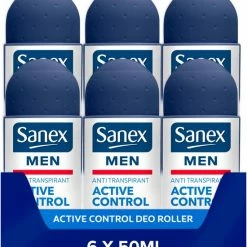 Uitgang 😀 Sanex Men Active Control Deodorant Anti-Transpirant Roller 6 X 50ml - Voordeelverpakking ⌛