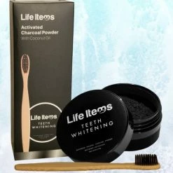 Top 10 👍 Life Items Houtskool Poeder Voor Wittere Tanden - Bamboo Tandenborstel - Tanden Bleken - Tandsteen - Tandplak - Gele Tanden - Teeth Whitener - Wit Gebit - 30 Gram 🔔