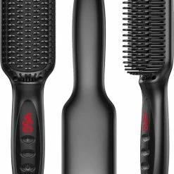 Beste Verkoop ✨ Merkloos Stijltang Kam - Voor Baard & Hoofdhaar - 3-in-1 - Black Edition ✨