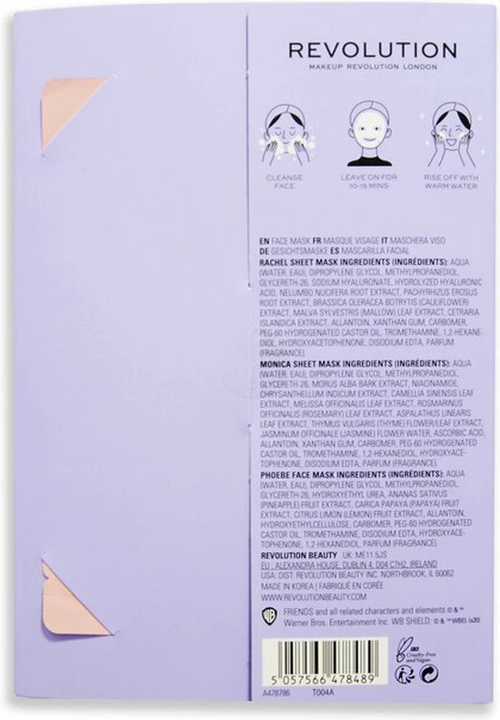 Uitgang βοΈ Makeup Revolution X Friends - Female Sheet Mask Set π 5 Uitgang βοΈ Makeup Revolution X Friends - Female Sheet Mask Set π - Afbeelding 3