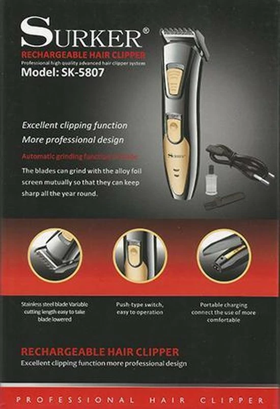 Groothandel β Surker Precisie Haar En Baard Trimmer SK-5807 π₯ 6 Groothandel β Surker Precisie Haar En Baard Trimmer SK-5807 π₯ - Afbeelding 4
